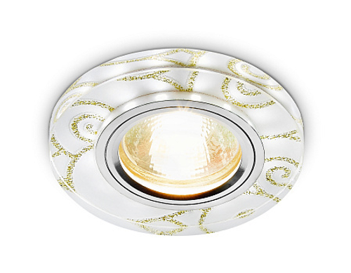 Встраиваемый точечный светильник со светодиодной лентой S231 WH/G белый/золотой/MR16+3W(LED WHITE)