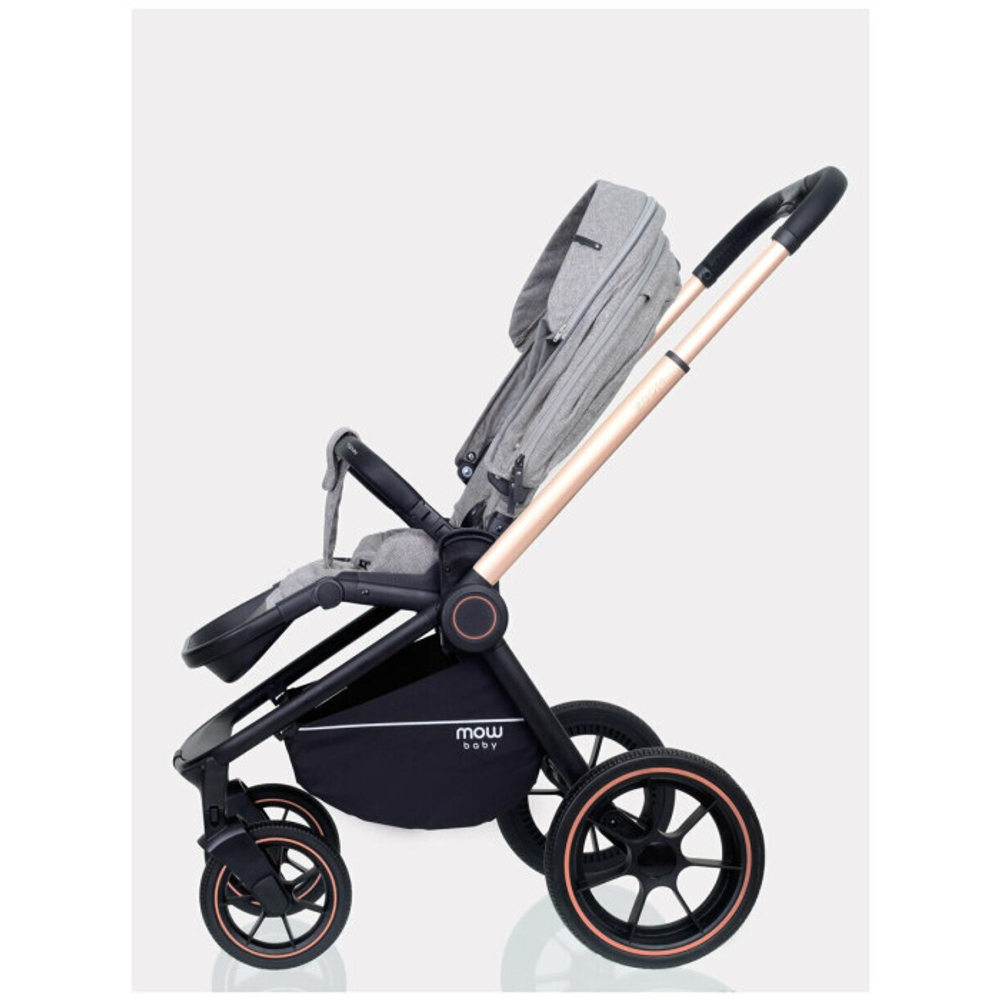 Коляска детская MOWBaby "ZOOM"PU (3в1) RA087 Gold Grey