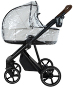 Детская коляска Roan Sol Vintage Leather 2.0 3 в 1 с автокреслом Pituso Baesa Pro Black,Beige Canopy SL/12/L Island Stone /Black/ руч.Коричневый