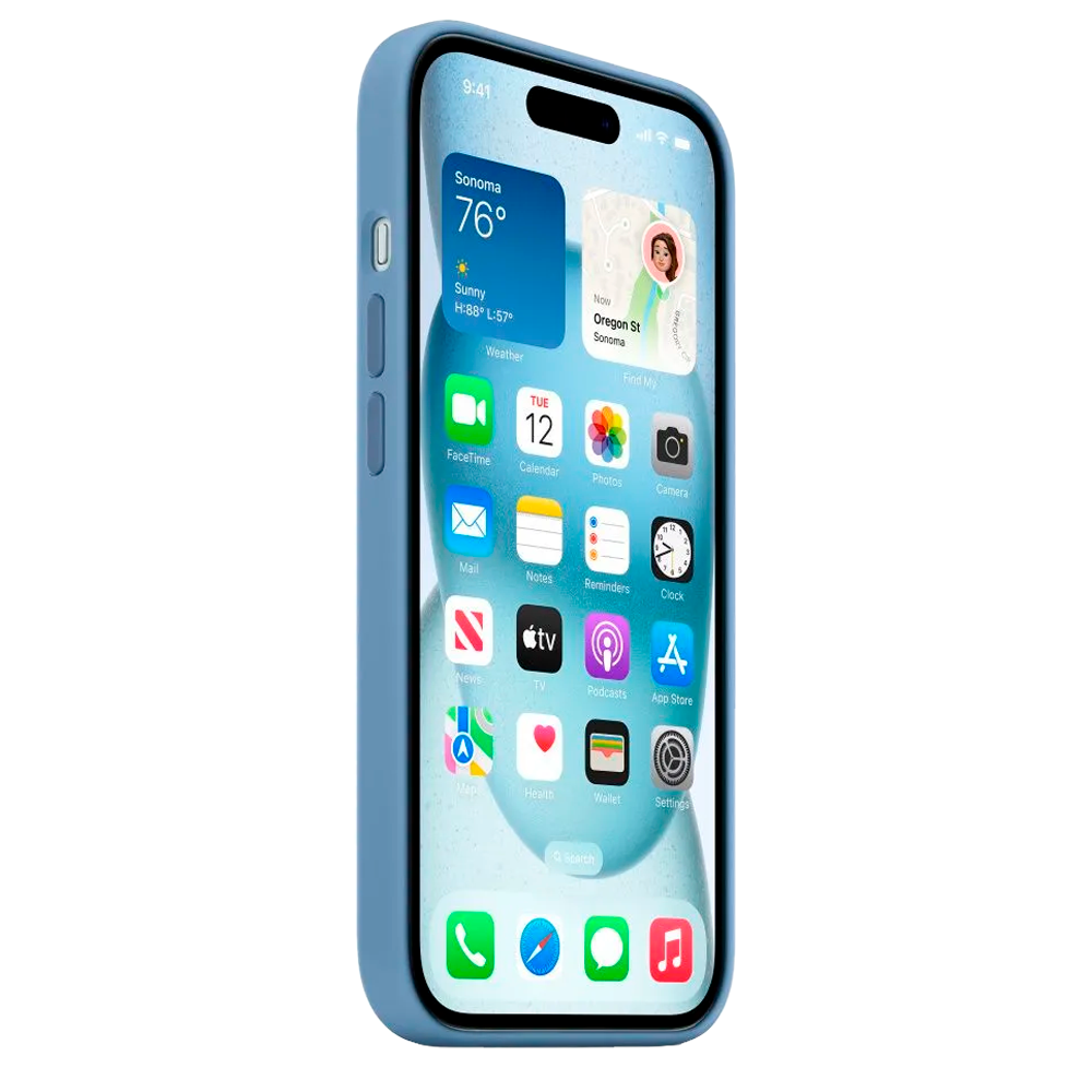 Силиконовый чехол с поддержкой MagSafe Apple Silicone Case для iPhone 15 Plus, Winter Blue (Зимняя синева)