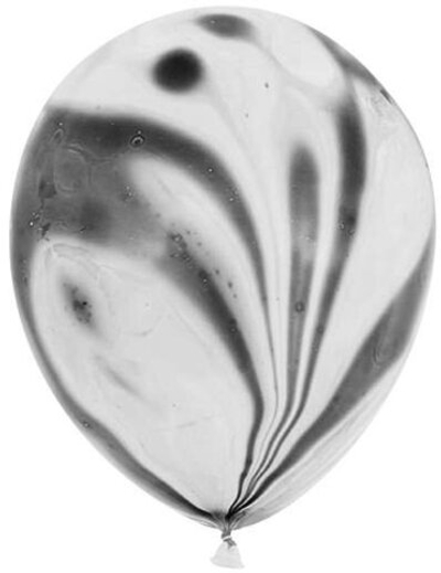 Воздушные шары с гелием и обработкой Мрамор Агат Black Черный 12"/30 см