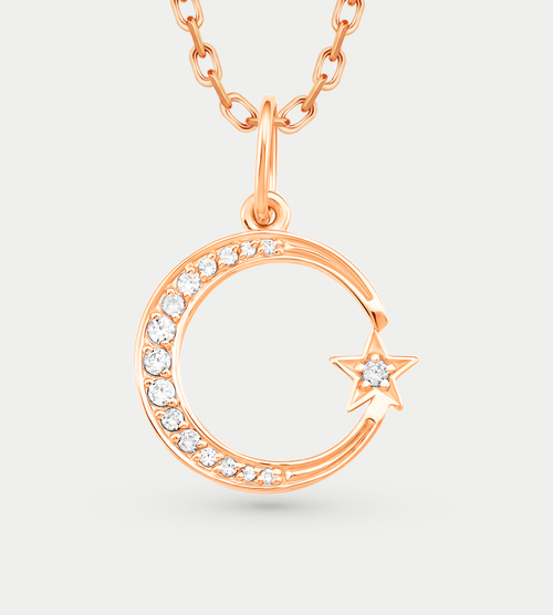 Подвеска золотая с фианитами