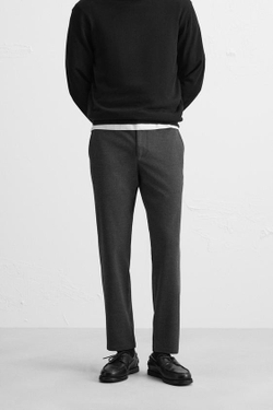 ZARA БРЮКИ КОМФОРТНОЙ ПОСАДКИ ИЗ РЕЛЬЕФНОЙ ТКАНИ, СВИНЦОВЫЙ