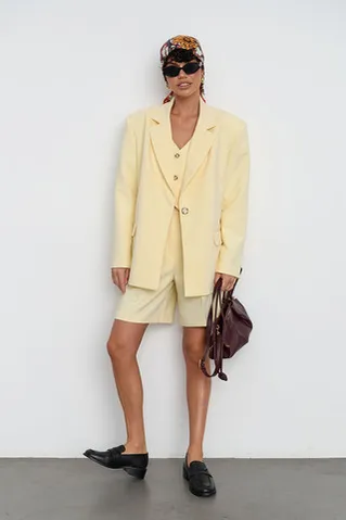 Пиджак свободный костюмный ванильного цвета