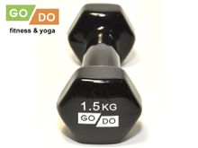Гантель GO DO в виниловой оболочке.  Вес 1,5  кг.  (Чёрный)