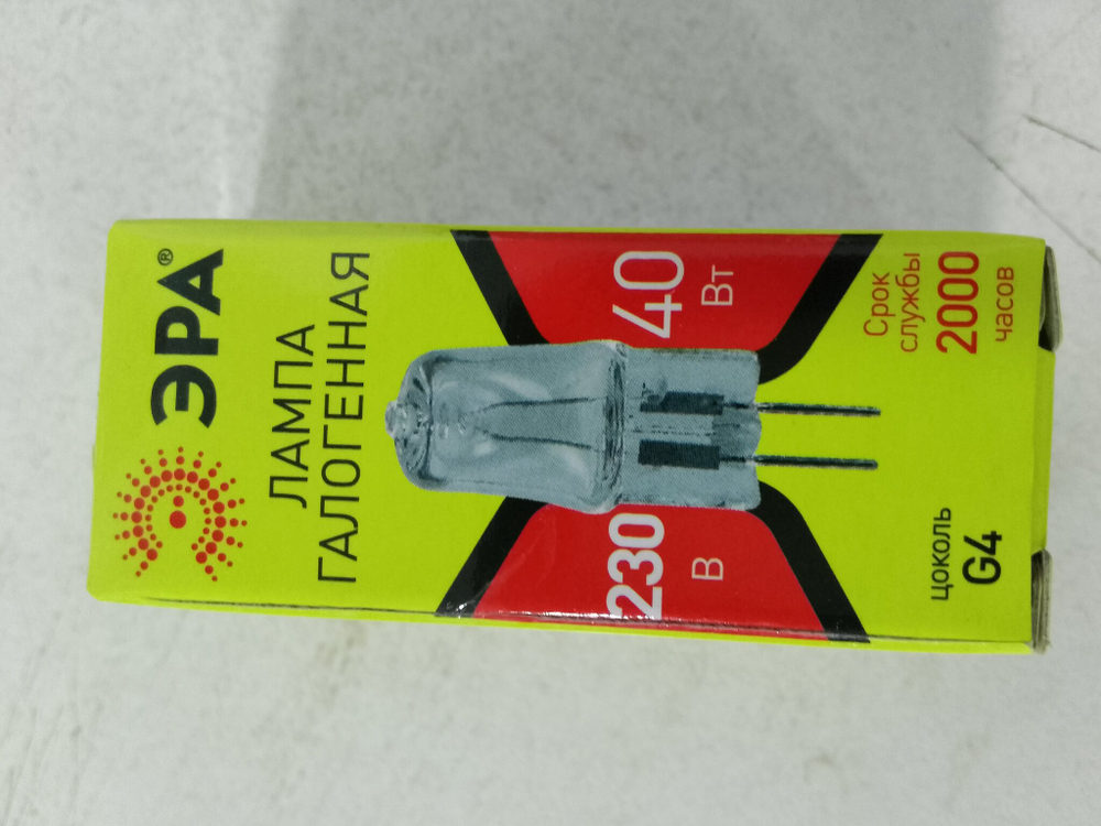 Лампа галогенная ЭРА JCD G4 230V 40W прозрачная