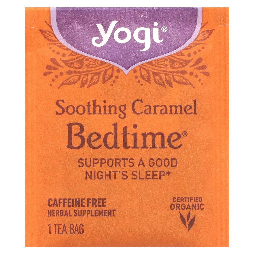 Yogi Tea, Bedtime®, успокаивающая карамель, без кофеина, 16 чайных пакетиков, 30 г (1,07 унций)