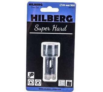 Коронка алмазная по керамике и керамограниту Super Hard (20 мм; M14) Hilberg HH620