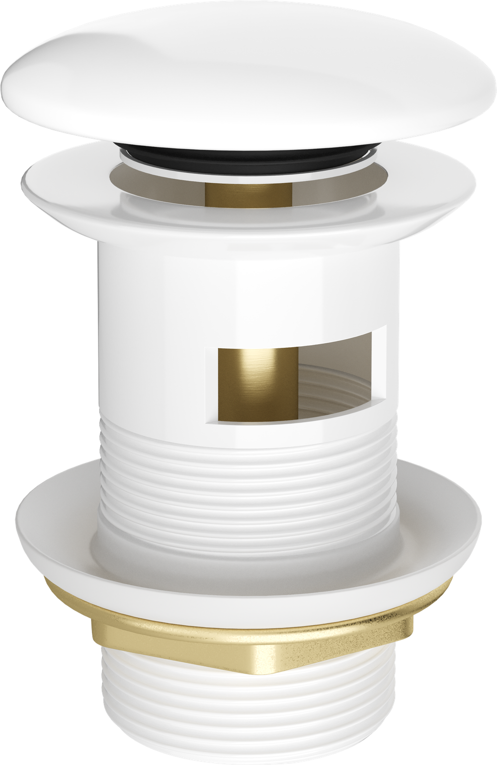 Донный клапан для раковины STWORKI SW-001WH с переливом, белый