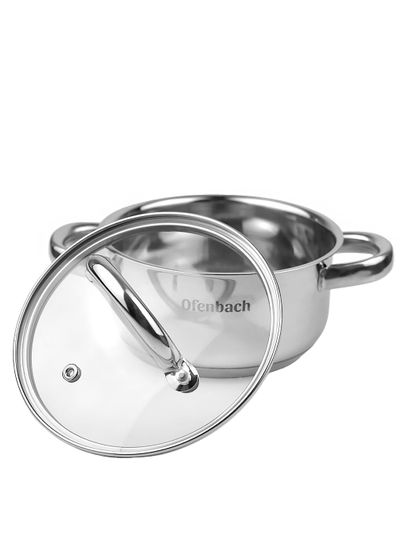 Кастрюля 1 л. из нержавеющей стали Ofenbach NB 100522 с крышкой