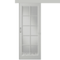 Купить Одностворчатая дверь купе эмаль VFD Glanta Cotton серая остеклённая