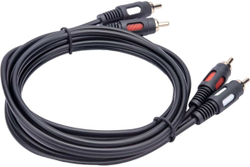 Шнур REXANT 2 RCA - 2 RCA, длина 1,5 метра, черный 17-0143