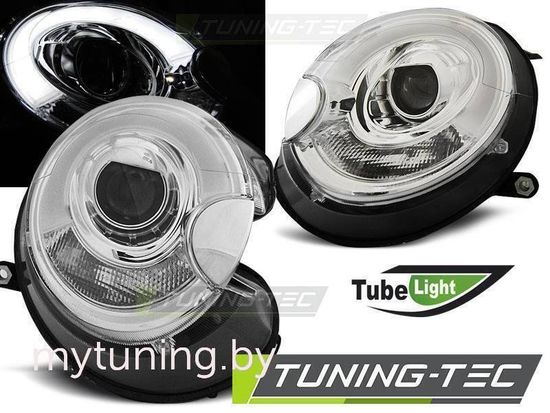 Передние фары Mini Cooper tube light chrome