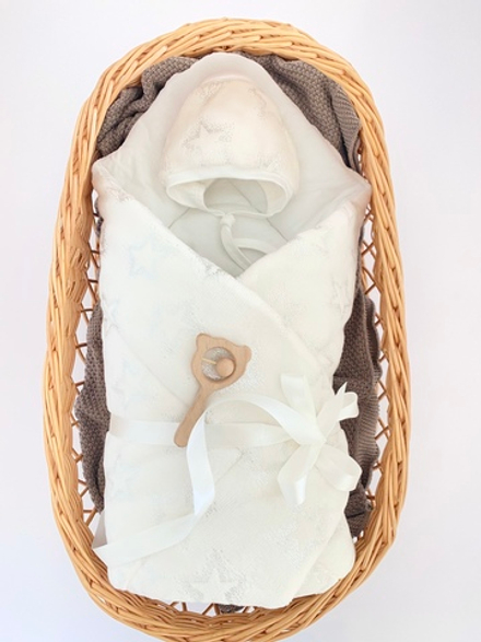 Конверт на выписку + чепчик Звездочка