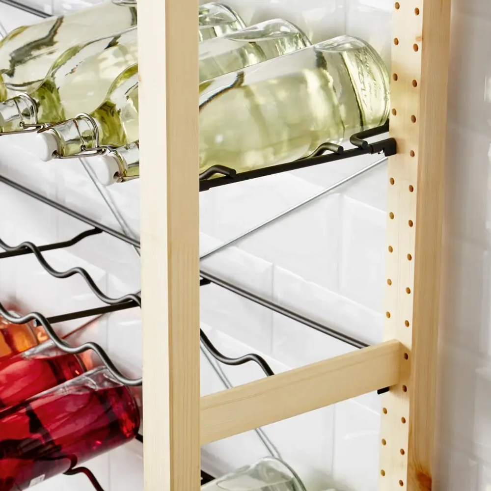 Стеллаж для бутылок - IKEA IVAR, 89х30х124 см, сосна/серый, ИВАР ИКЕА