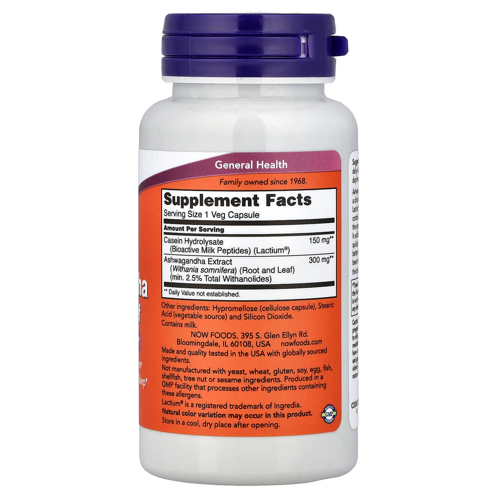 NOW Foods, Ashwagandha Stress Relief`` 60 растительных капсул