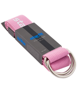 Ремень для йоги YB-100 183 см, хлопок, розовый пастель