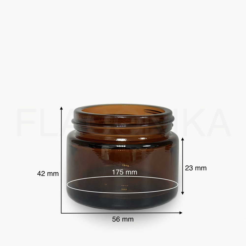 Комплект: Банка стекло 50 мл коричневая для крема с черной пластиковой крышкой