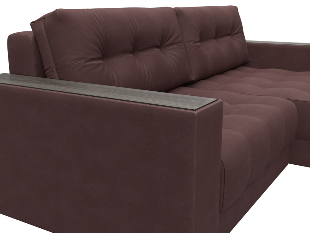 Диван угловой с декором Лига-049 НПБ, JOLY 09 ЗАМША бордовый