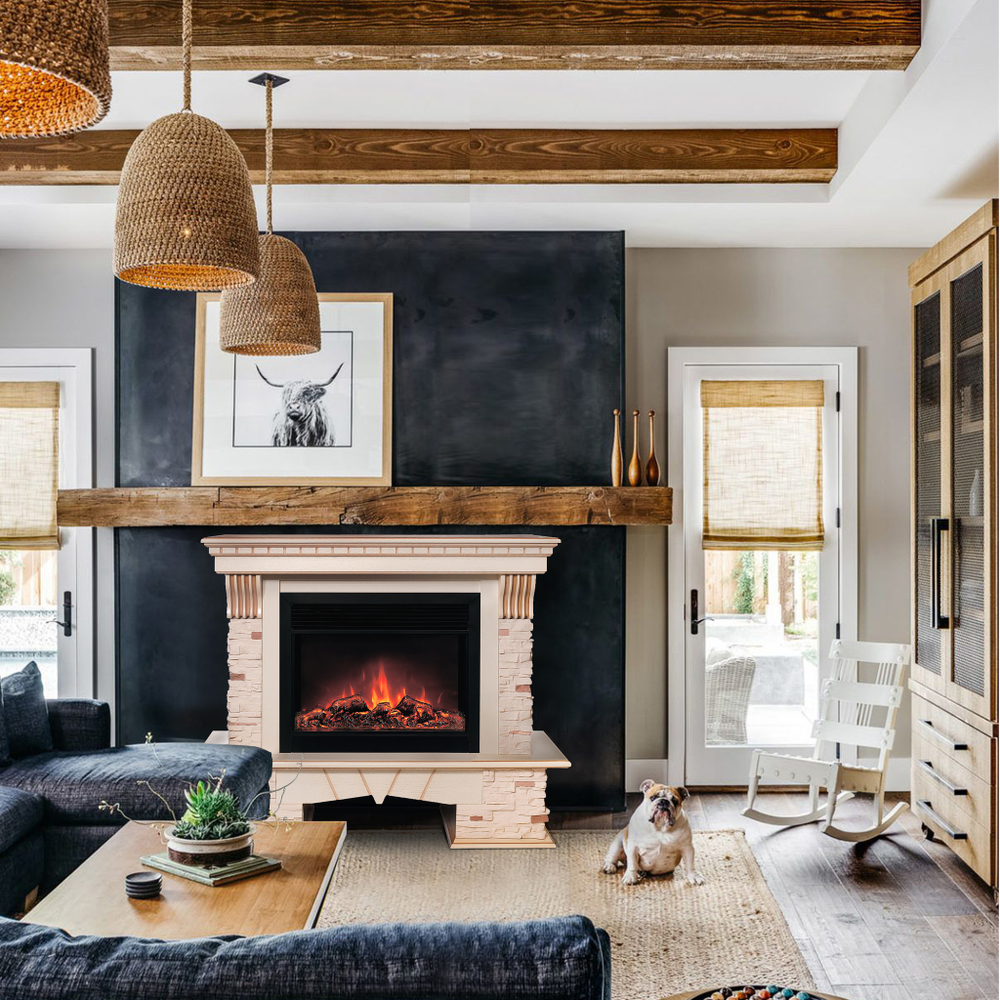 Каминокомплект Real Flame Sorento 25,5/26 WT с очагом Moonblaze Deluxe Black