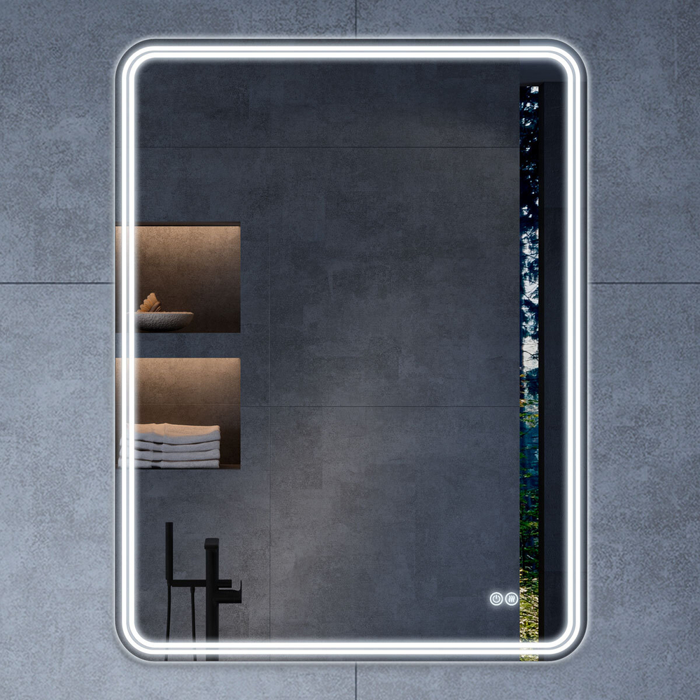 Зеркало Vincea LED VLM-3MA600-2 600х800 c сенсорным выключателем и диммером, антизапотевание