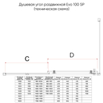 Душевой уголок Veconi Evo 100SP CH 100x80 стекло прозрачное/профиль хром