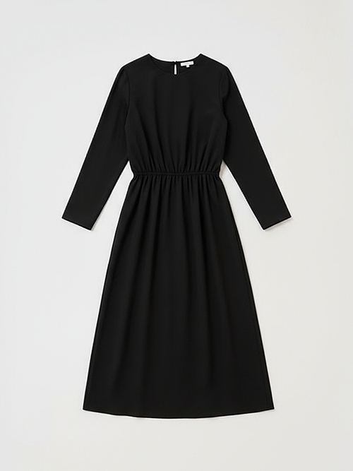 Платье-миди с поясом на резинке