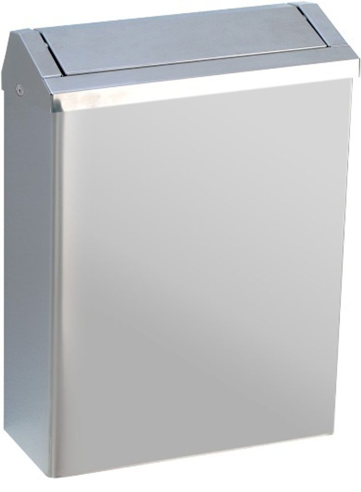 Контейнер для мусора настенный с крышкой push-open 23 л. нерж. сталь NOFER 14079.S матовый