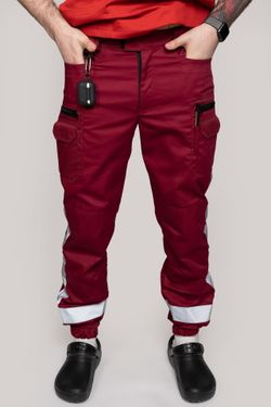 Брюки-джоггеры демисезонные мужские Скорая помощь MedicLine цв. БОРДОВЫЙ