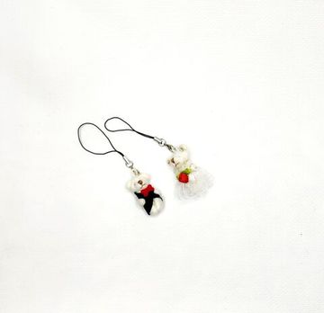 Свадебные игрушки-мишки "Пара жених и невеста", брелок-подвеска