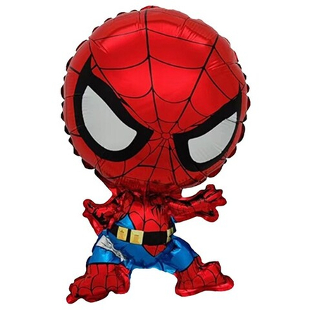 Шар с клапаном (15''/38 см) Мини-фигура, Человек Паук в прыжке, 5 шт. в уп.