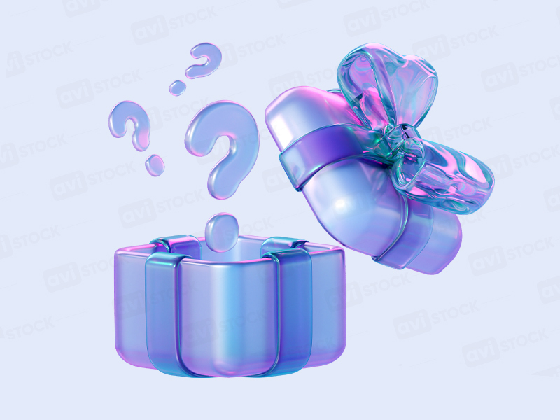 3D голографический подарок с вопросительными знаками
