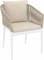 Кресло пластиковое с подушками Siesta Contract Portofino, белый, бежевый, бежевый