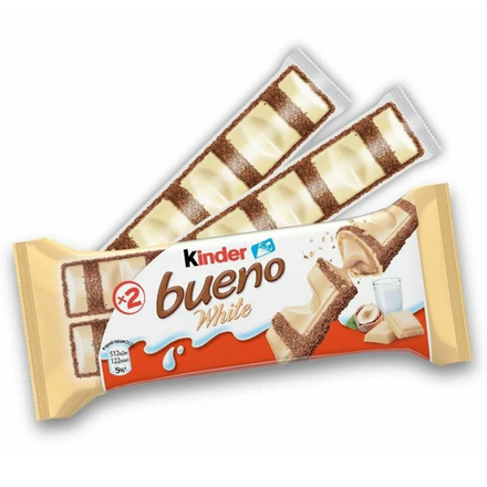 Вафли Kinder Bueno White в белом шоколаде 39 гр