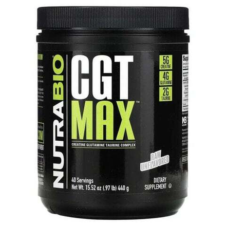 Креатин NutraBio, CGT MAX, необработанный, без добавок, 440 г (0,97 фунта)