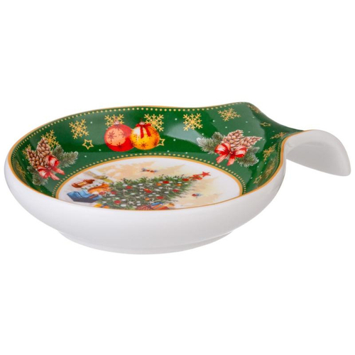 Подставка под ложку "Елка" 15х11.5х2.5см зеленая