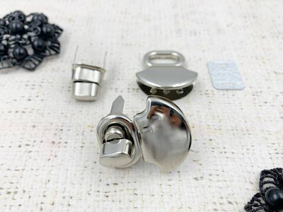 Застежка для сумки, р. 3,1х3,5 см, никель