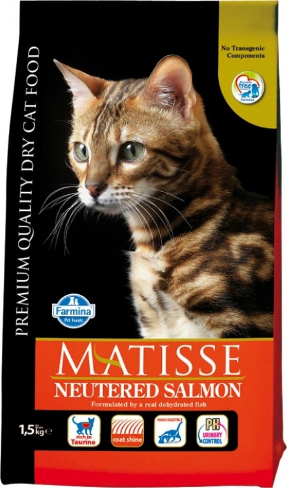 Сухой корм Farmina Matisse Neutered для стерилизованных кошек и кастрированных котов с лососем 1,5 кг