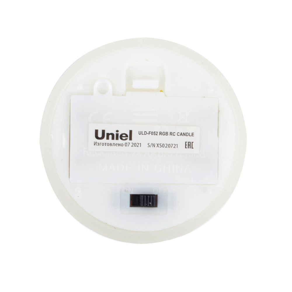 ULD-F052 RGB RC CANDLE Фигура светодиодная Свеча на батарейках 2АА не в-к. 7.5х10 см. 1 светодиод. RGB свет. Пульт ДУ в-к. TM Uniel