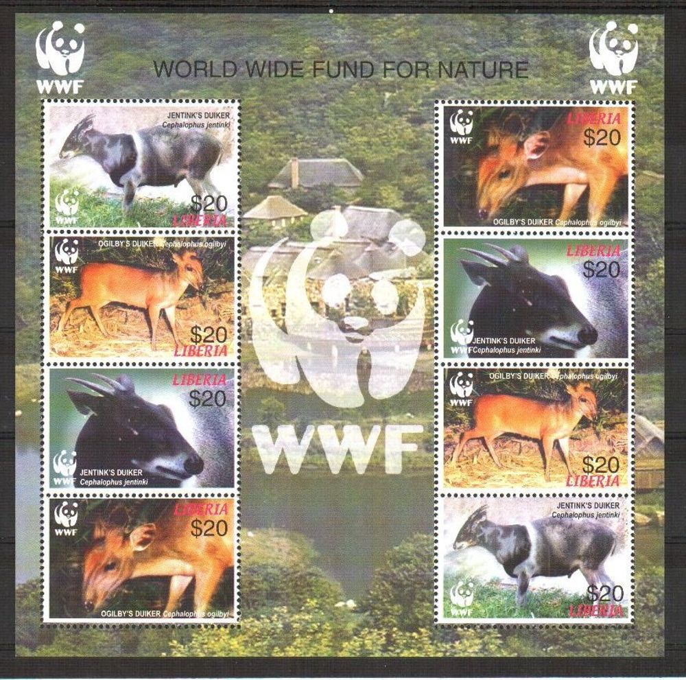 Либерия, 2005. Антилопы, WWF (мл)