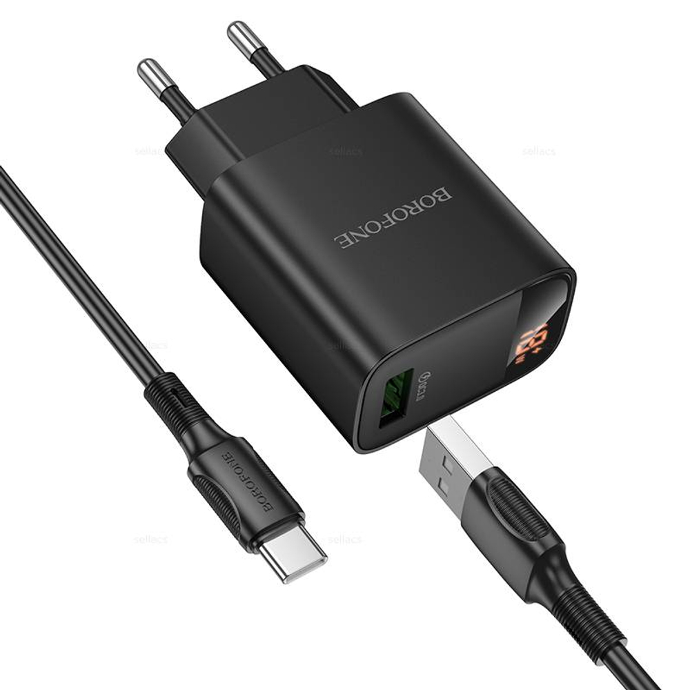 Зарядное устройство на Micro QC3.0 Borofone BA95A (black)