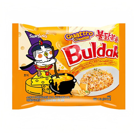 Лапша б/п SAMYANG со вкусом курицы и 4 сыра "SAMYANG QUATTRO CHEESE HOT CHIKEN FLAVOR RAMEN" 145 гр/40 шт