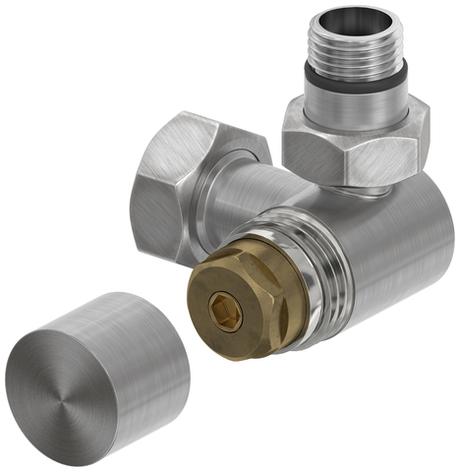 Вентиль Сунержа 3D правый под шестигранник (G 1/2" НР х G 3/4" НГ) (Сатин)