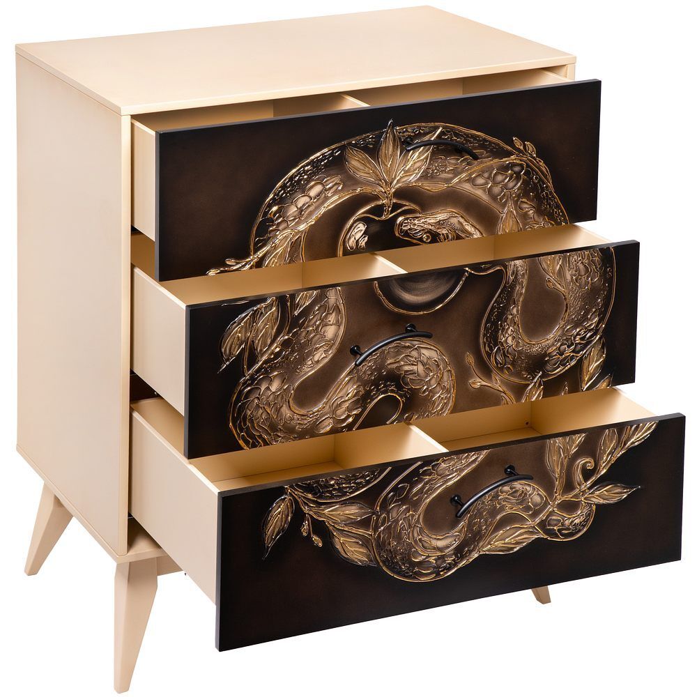 Комод Яблоко Евы с 3 ящиками Айвори