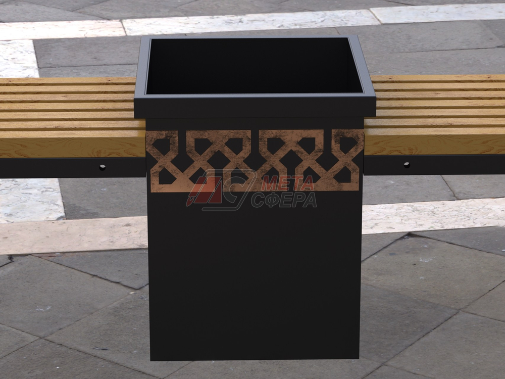 Лавка City двойная с вазоном