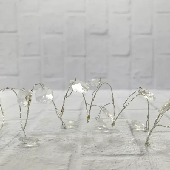 Гирлянда на батарейках Кристаллы 20 теплых белых ламп, 2 м., Christmas DeLuxe (87419)