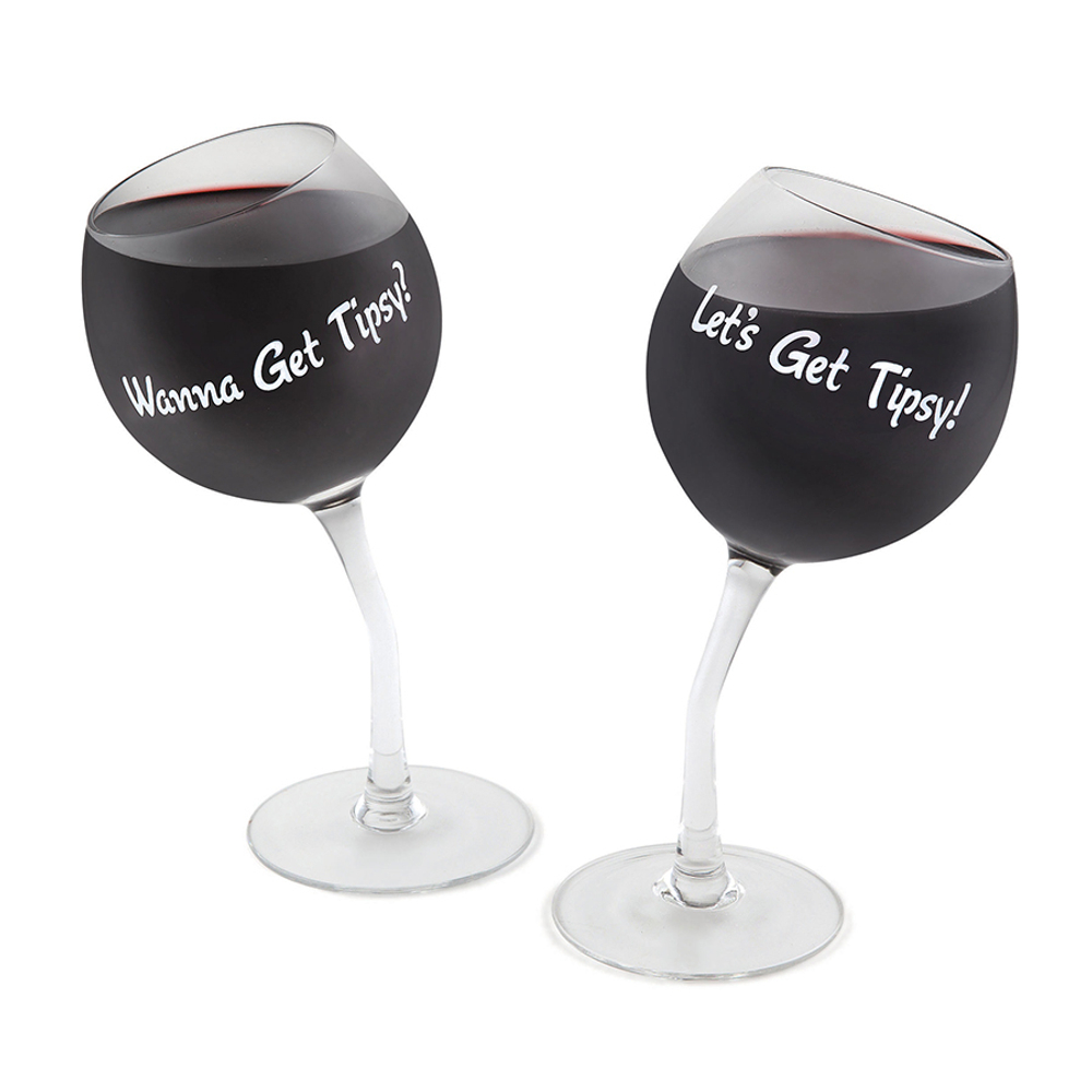 Набор бокалов tipsy wine glass pair, 355 мл