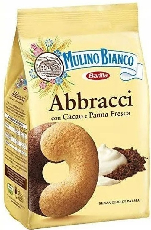 Печенье Mulino Bianco Abbracci бисквитное с какао и сливками 350 г