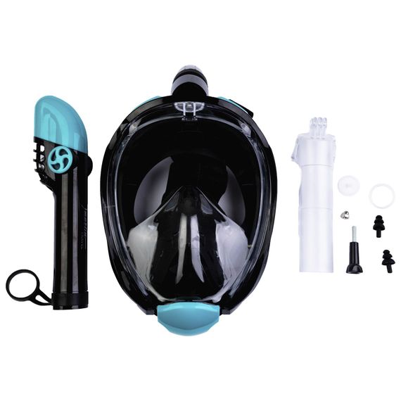 Маска полнолицевая Marlin Travel черный/бирюзовый/черный