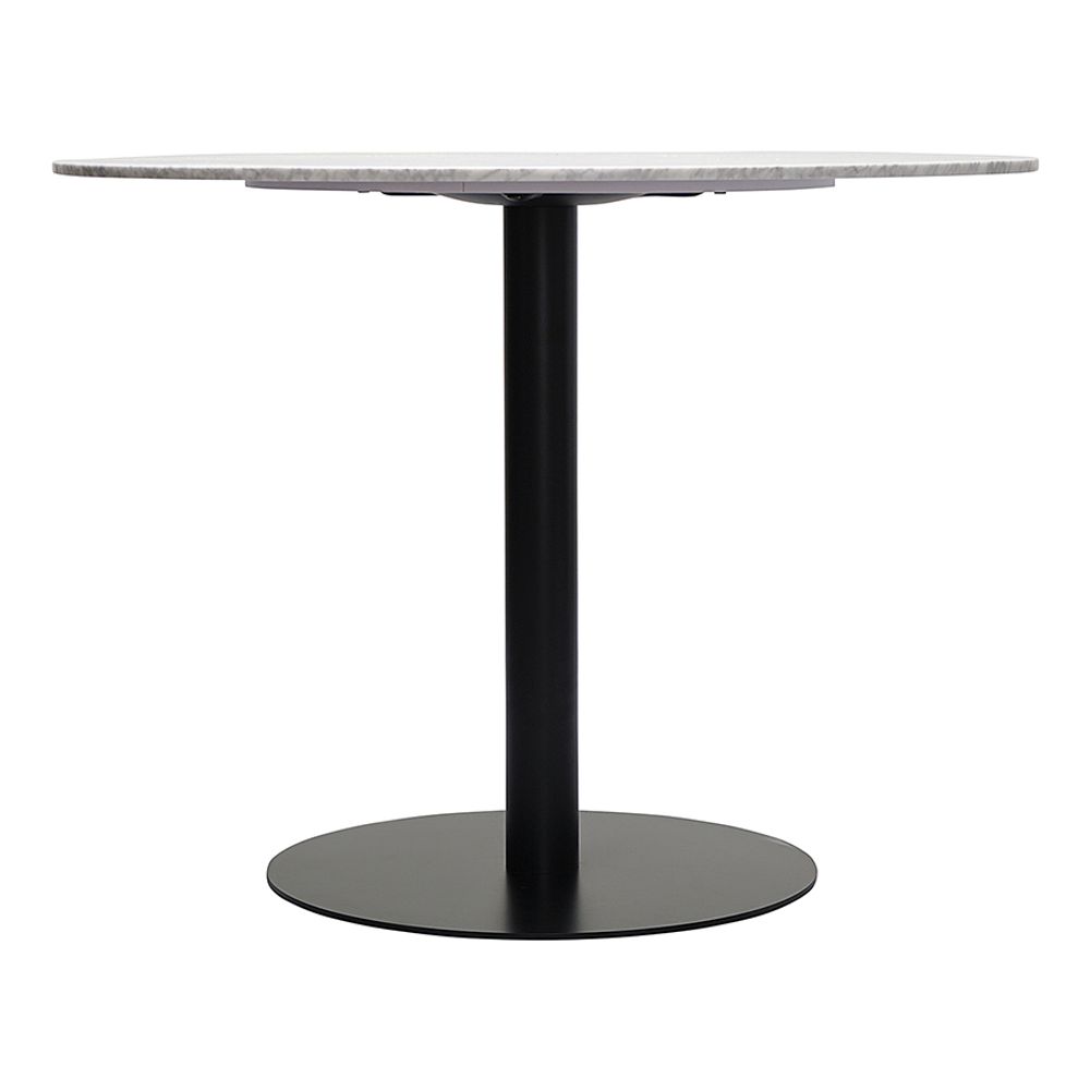 Стол обеденный Trond, Ø100 см, белый мрамор/черный
